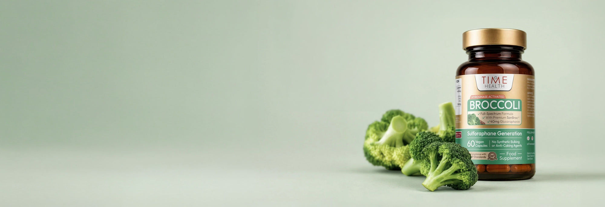 Time Health Broccoli - sulforaphane, glucoraphin, myrosinase