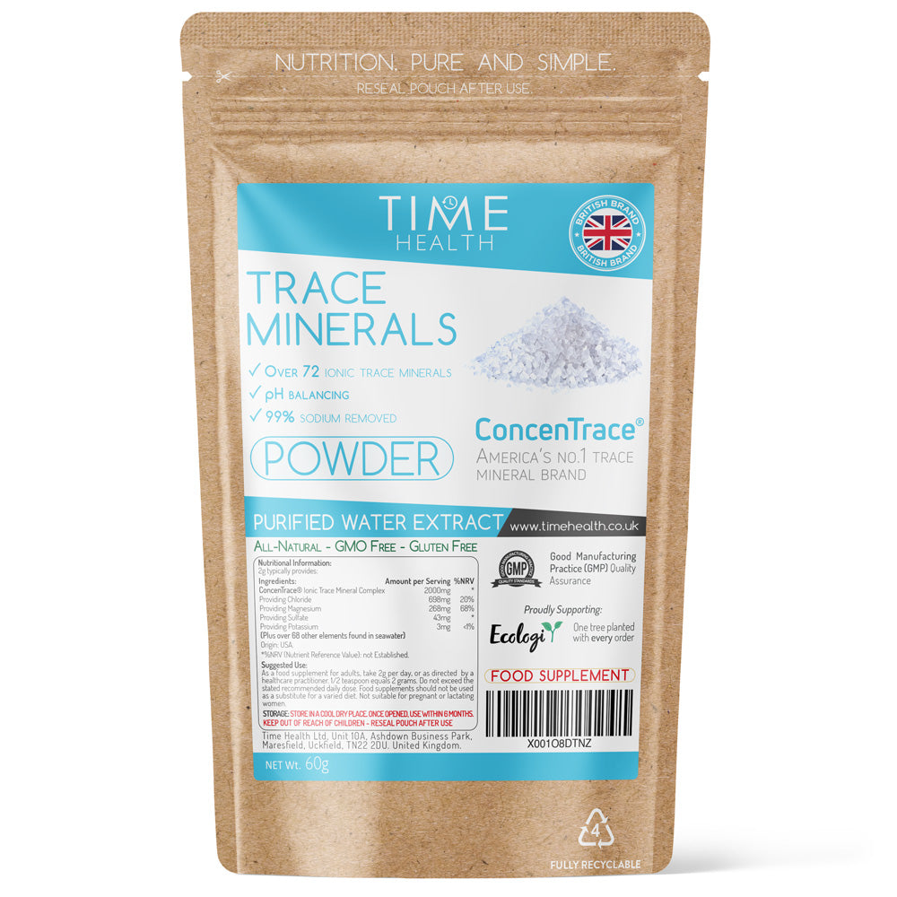 ConcenTrace® Ionic Trace Mineral Complex Powder - Over 72 Ionic Trace Minerals - pH Balancing - 99% Sodium Removed - Naturally Derived from Purified Water