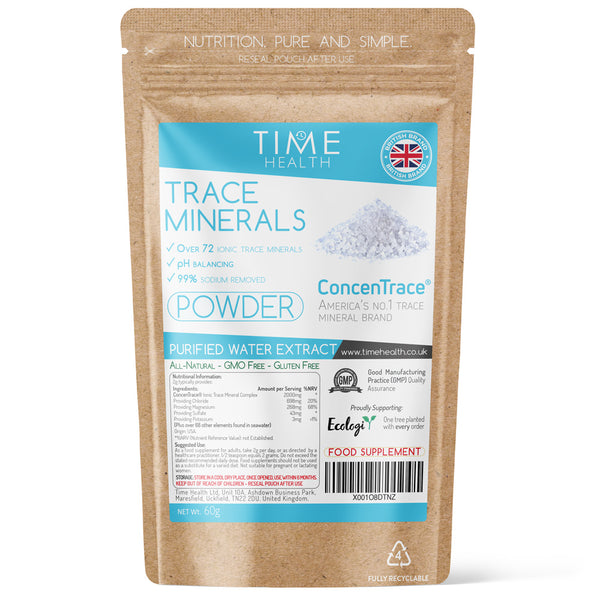 ConcenTrace® Ionic Trace Mineral Complex Powder - Over 72 Ionic Trace Minerals - pH Balancing - 99% Sodium Removed - Naturally Derived from Purified Water
