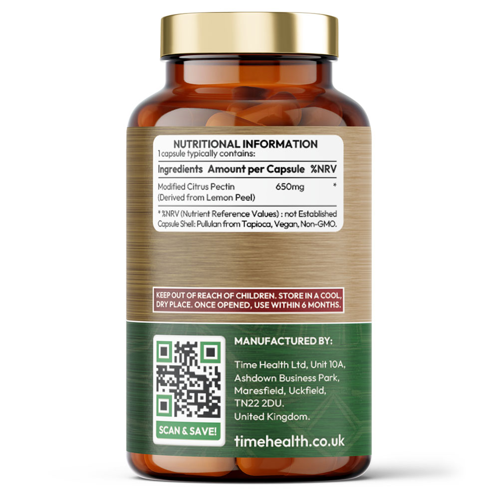 Modified Citrus Pectin (MCP) – Naturally Derived from Lemon Peel – Supports Detoxification – 60 Capsules Modified Citrus Pectin (MCP) can bind to and facilitate the excretion of common toxins that accumulate in the body. Studies indicate that MCP can help flush the body of these toxins exposures without altering the retention of other nutritional minerals. Unlike regular pectin, which is not digestible, MCP is altered so that is more readily absorbed in the gut.