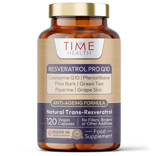 Resveratrol Pro Q10 - Trans-Resveratrol, Coenzyme Q10, Pterostilbene, Pine Bark, Green Tea, Grape Skin, Piperine