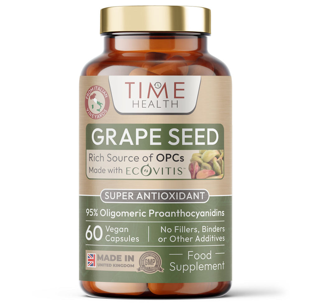 OPC Grape Seed Extract Capsules - Min. 95% OPCs - Made with Italian Vineyard Grapes - Premium Brand Ecovitis™ Grapeseed Extract - 60 Capsules