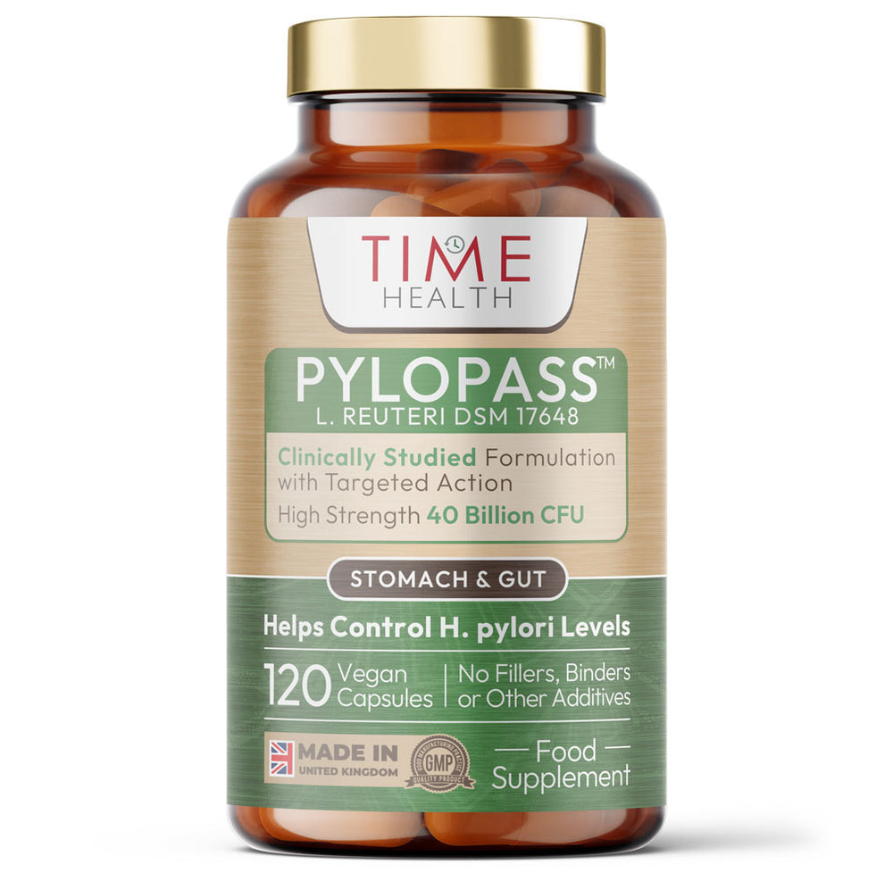 Pylopass™ - 120 Capsules - 200 Billion CFU/g - Supports Elimination of Harmful Bacteria H. Pylori in Stomach & Gut