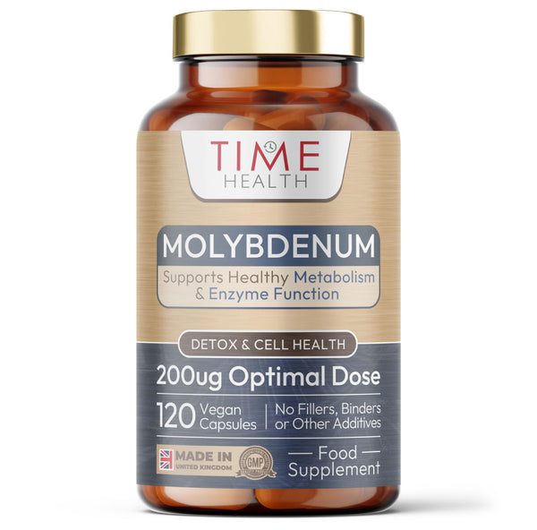 Molybdenum 200ug High Strength - Metabolic Health & Detoxifiation - Capsules - UK Made Supplement - GMP - Vegan