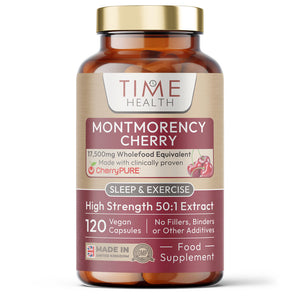 Montmorency Cherry (Prunus Cerasus) Capsules - Maximum Strength 50:1 Extract - 17500mg Wholefood Equivalent per Capsule - Made with CherryPURE® Tart / Sour Cherries 2% Proanthocyanidins