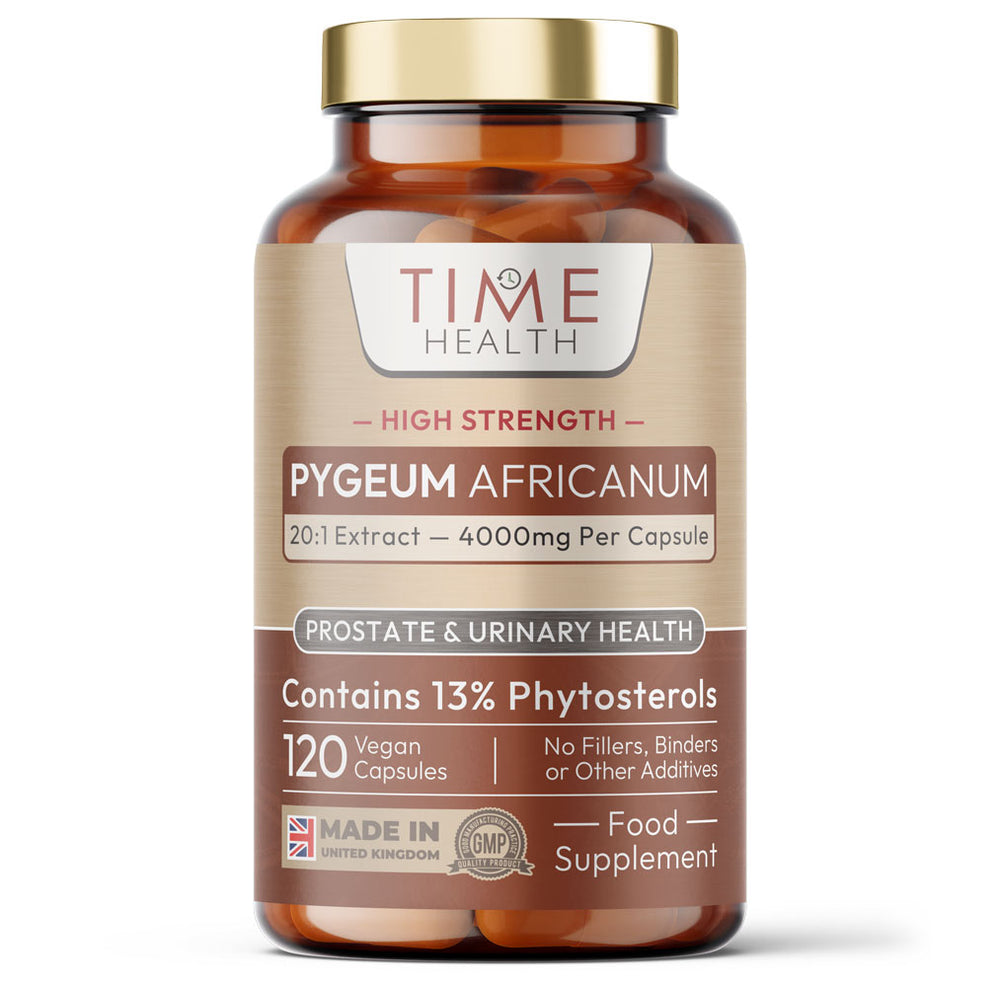 High Strength Pygeum Africanum - 120 Capsules - 4000mg per Serving - 20:1 Bark Extract - 13% Phytosterols - Prostate, Bladder & Urinary Tract Support