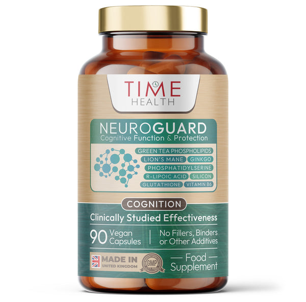 NeuroGuard - Cognitive Function & Protection - Green Tea, Lion's Mane, Ginkgo Biloba, Phosphatidylserine, Glutathione, RALA, Silicon, Vitamin B6 - 90 Capsules