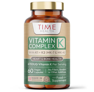 Vitamin K Complex - Active Forms K1 + K2 (MK-7 & MK-4) - 6700μg per Serving - Heart & Bone Health - 60 Capsules