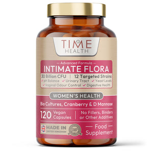 Intimate Flora for Women - Bio Cultures - 30 Billion CFU - Vaginal Microbiome & UTI Support - Probiotics, Cranberry, D-Mannose - 120 Capsules