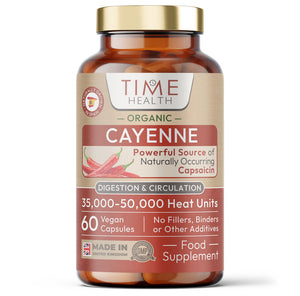 Organic Cayenne Pepper – 35,000–50,000 HU, Digestive & Circulation Support