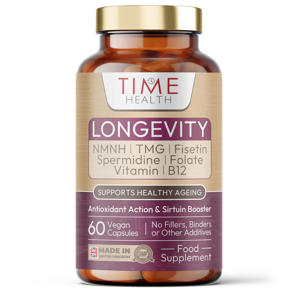 Longevity - NMNH, TMG, Spermidine, Fisetin, Folate & B12 - Supports Cellular Energy & Anti-Ageing - 60 Capsules