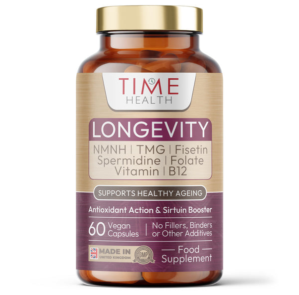 Longevity - NMNH, TMG, Spermidine, Fisetin, Folate & B12 - Supports Cellular Energy & Anti-Ageing - 60 Capsules