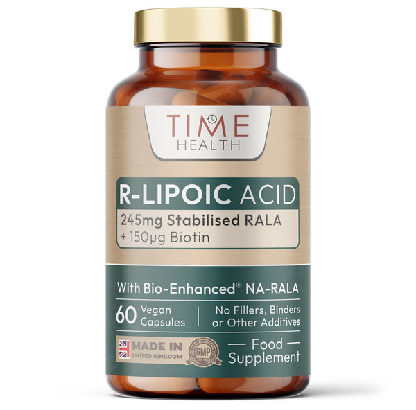 Bio-Enhanced® R-Lipoic Acid - 60 x 245mg Capsules - Stabilised & Highly Dosed Na-RALA - Biotin