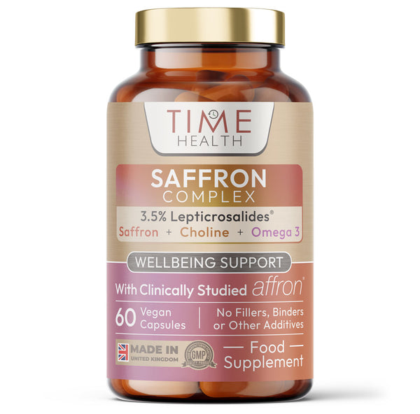 Saffron Complex – 3.5% Leptricrosalides®- Saffron, Choline, Quercetin & Omega 3 – 60 Capsules