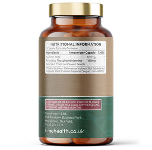 Phosphatidylserine - Naturally Derived from Sunflower Seeds - Premium Brand SunPS® - High Strength 160mg per Capsule