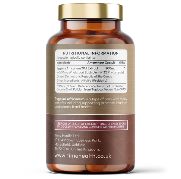 Pygeum Africanum – High Strength 4000mg Wholefood Equivalent – Prostate & Urinary Tract Support
