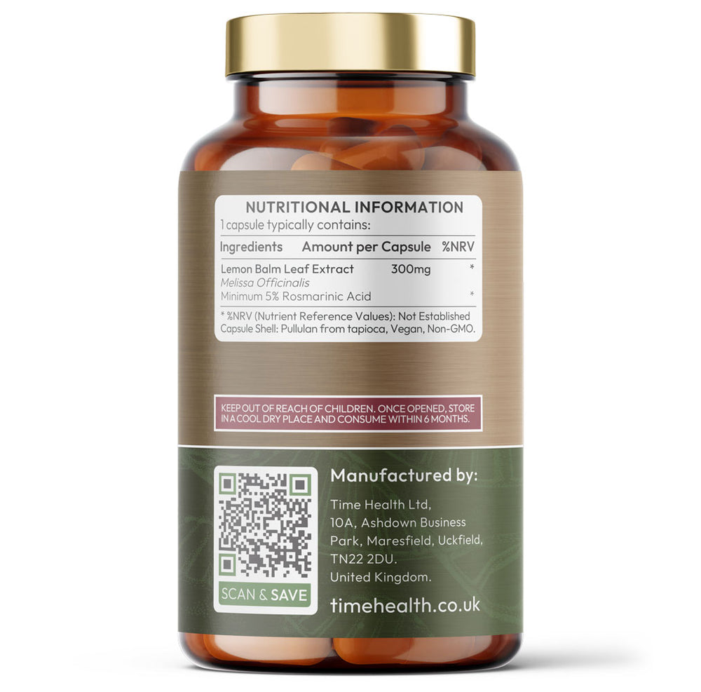 Lemon Balm Leaf - 300mg - Min. 5% Rosmarinic Acid - Balancing