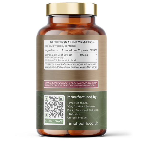 Lemon Balm Leaf - 300mg - Min. 5% Rosmarinic Acid - Balancing