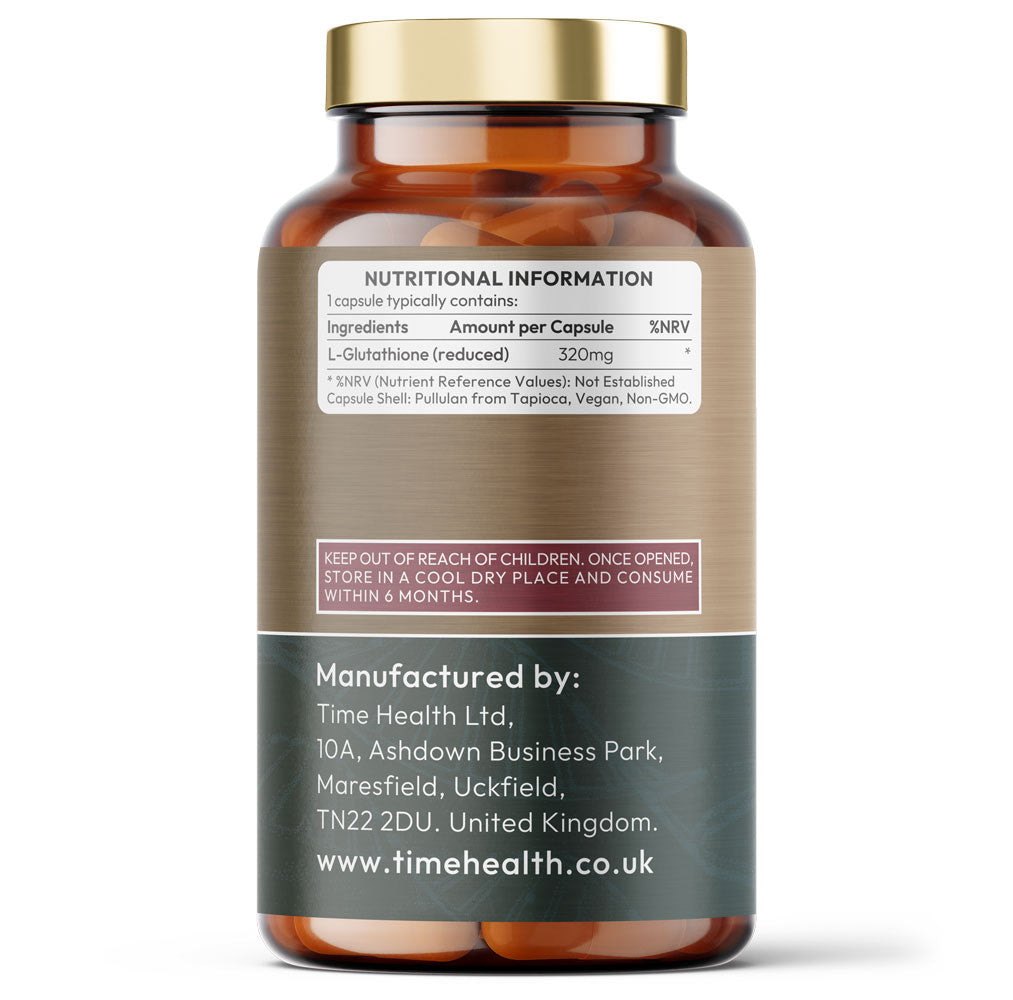 L-Glutathione Reduced - Super Antioxidant - 320mg Premium Glutathione - 120 or 60 Capsules L-Glutathione Reduced - Super Antioxidant - 320mg Premium Glutathione - 120 or 60 Capsules