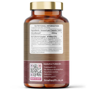 Gut Restore – 12 Strain Probiotic & Postbiotic Butyrate Generator – MicroBiomeX – Clinically Proven – Advanced Bio Cultures Formula – Vegan Probiotics – UK Made