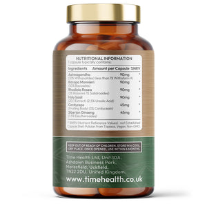 Adaptogen Complex 6 - Ashwagandha, Bacopa, Cordyceps, Holy basil, Rhodiola Rosea, Siberian Ginseng