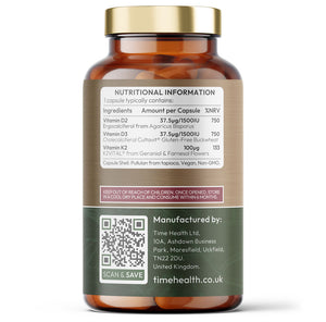 Vitamin D3, D2, K2 - High Strength, Wholefood & Plant Based