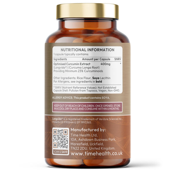 Optimised Curcumin Extract - Longvida® 285x Bioavailable Turmeric