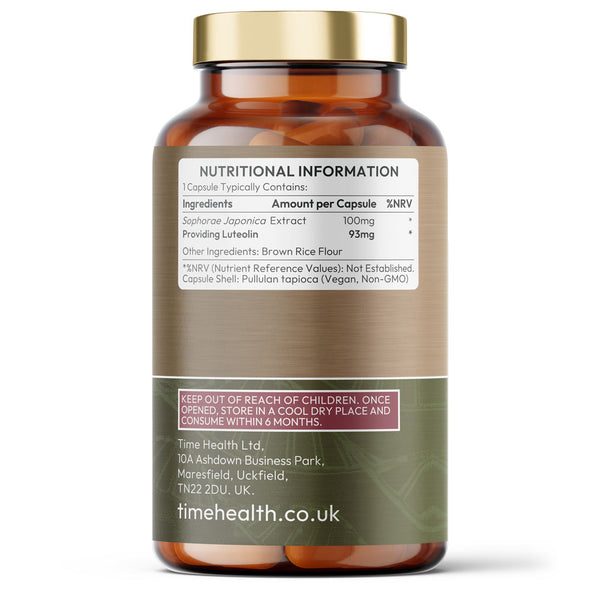 Luteolin Capsules - Standardised to 93% Purity - 100mg Capsules - Supports Cognitive Health & Longevity