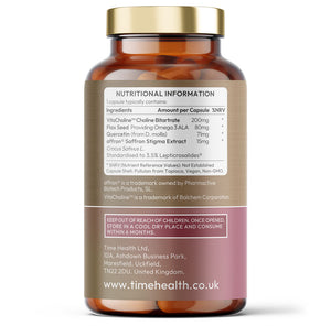 Saffron Complex – 3.5% Leptricrosalides®- Saffron, Choline, Quercetin & Omega 3 – 60 Capsules