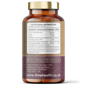 Longevity - NMNH, TMG, Spermidine, Fisetin, Folate & B12 - Supports Cellular Energy & Anti-Ageing - 60 Capsules
