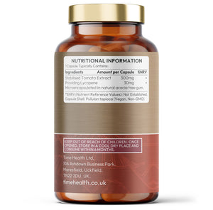 Lycopene - Stabilised - Naturally Derived from Tomato Extract - 30mg per Capsule