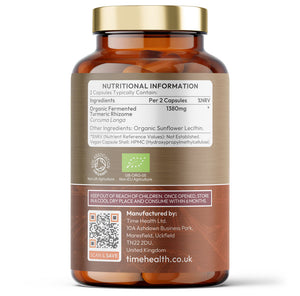 Organic Fermented Turmeric – 120 Capsules – Highly Bioavailable – Nutrient Rich – Vegan