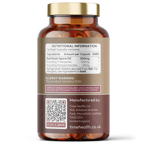 Reishi Spore Oil Softgels – 20% Triterpenes – Immune & Longevity Support