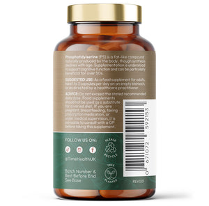 Phosphatidylserine - Naturally Derived from Sunflower Seeds - Premium Brand SunPS® - High Strength 160mg per Capsule - hover