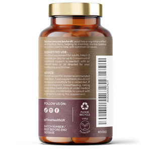 Saccharomyces Boulardii Probiotic – High Strength 6 Billion CFU – Research-Backed – Shelf Stable Strain of S. Boulardii – Travel Ready – 120 Capsules