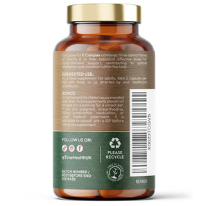 Vitamin K Complex - Active Forms K1 + K2 (MK-7 & MK-4) - 6700μg per Serving - Heart & Bone Health - 60 Capsules