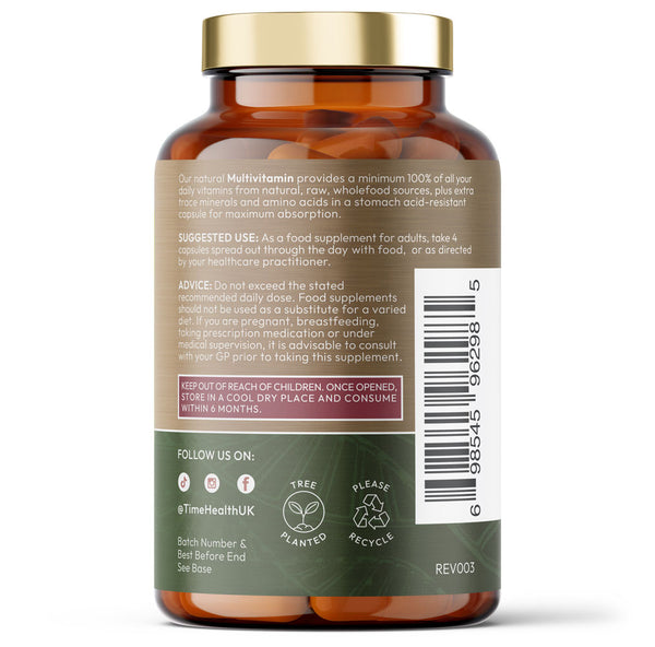 Whole Food Plant Based Multivitamin 100%+ NRV | 180 Capsules