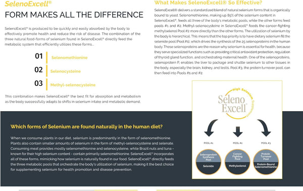 Selenium 200mcg – SelenoExcell® – Immune, Thyroid & Cellular Health