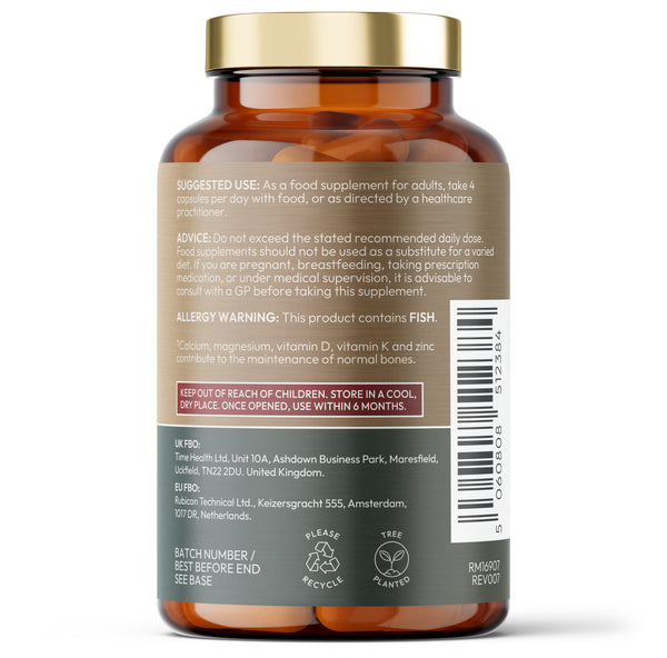 Bone Complex – with Collagen, Calcium, Magnesium, D3, K2 & Zinc