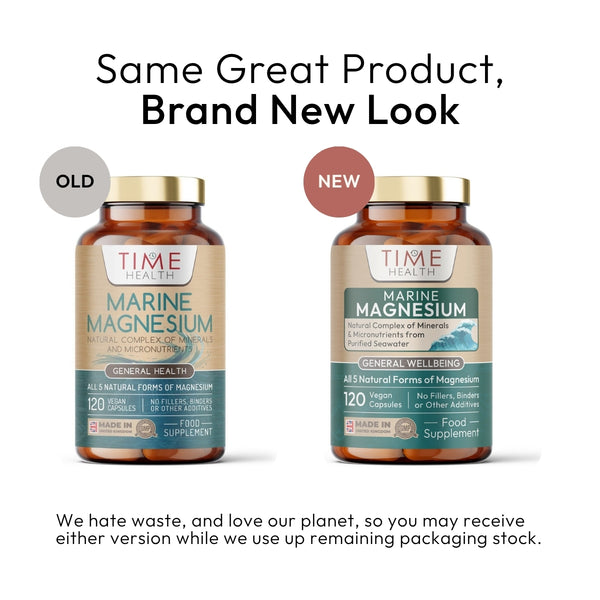 Marine Magnesium Purified Sea Water & Trace Minerals 308mg of Magnesium 120 Capsules