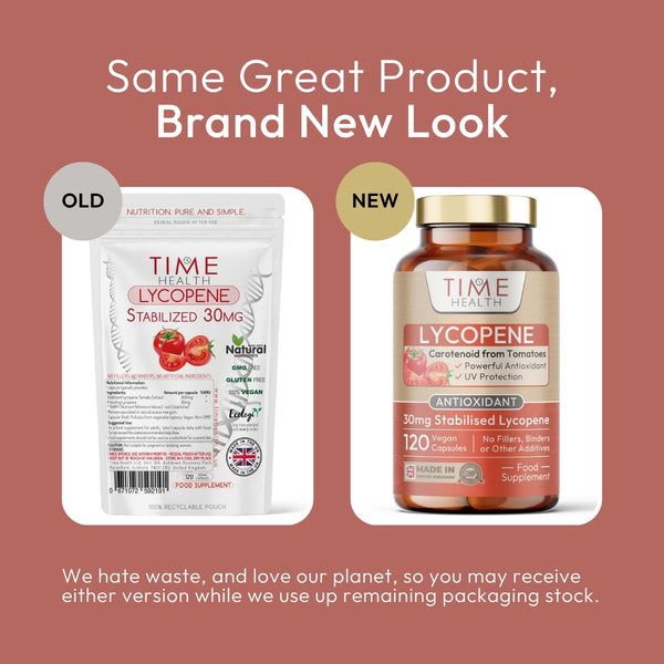 Lycopene - Stabilised - Naturally Derived from Tomato Extract - 30mg per Capsule
