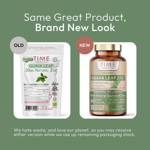 Time Health Guava Leaf Zinc - Old packaging and new packaging comparison