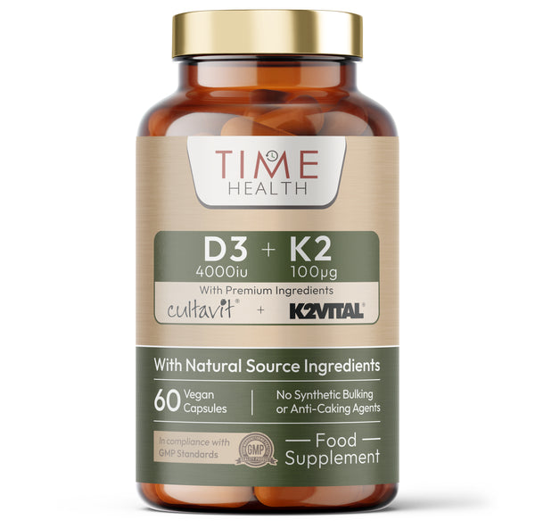 Vitamin D3 (4000IU) + K2 (100UG) - High Strength - Wholefood & Plant Based