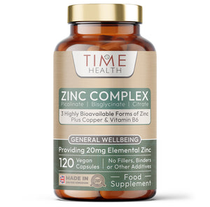 Time Health Zinc Complex - Picolinate, Bisglycinate & Citrate - General Wellbeing