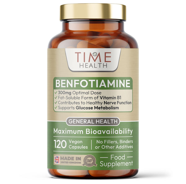 Benfotiamine - Fat-Soluble Vitamin B1 (Thiamine) - Support for Glucose Metabolism, Nerve Health & Cognition - 60 or 120 Capsules