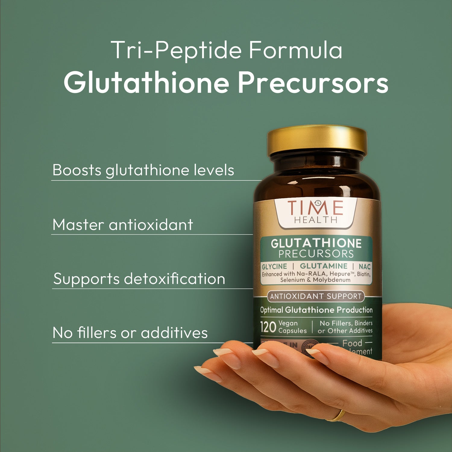 Glutathione Precursors - Tri-Peptide Formula Glycine, Glutamine & NAC - Enhanced with Na-RALA, Biotin, Selenium, Molybdenum & HEPURE - for Efficient Glutathione Production Glutathione Precursors - Tri-Peptide Formula Glycine, Glutamine & NAC - Enhanced with Na-RALA, Biotin, Selenium, Molybdenum & HEPURE - for Efficient Glutathione Production