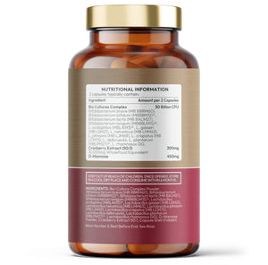 Intimate Flora - Vaginal Microbiome & UTI Support - Probiotics, Cranberry, D-Mannose
