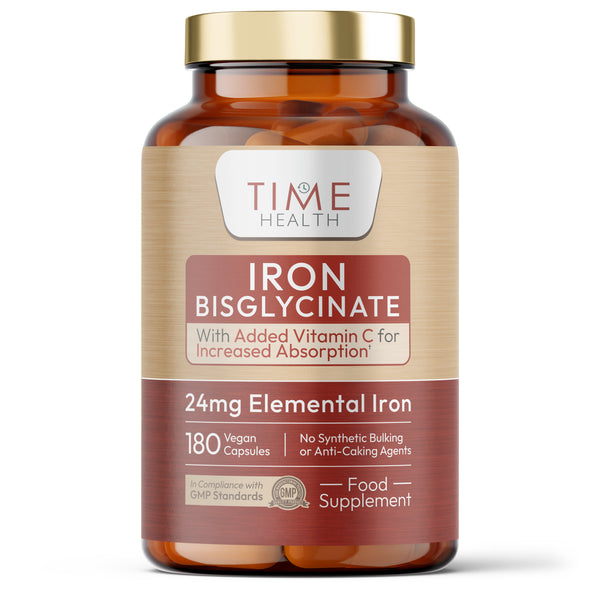 Iron Bisglycinate - High Strength 24mg Iron Plus Natural Vitamin C - Energy & Immune Support