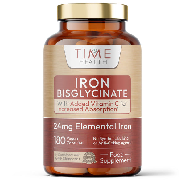 Iron Bisglycinate - High Strength 24mg Iron Plus Natural Vitamin C - Energy & Immune Support