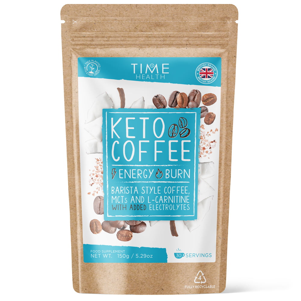 Keto Coffee (Instant) - Barista Style Coffee, MCT Oil Powder, L-Carnitine & Electrolytes - Zero Sugar & Carbs - 150g Powder